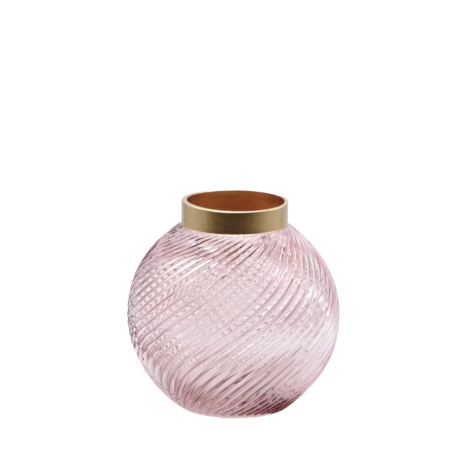 Succesvol Fonkeling tijdelijk Bolvorm vaas roze met goud klein - Bloemen, planten en woondecoraties